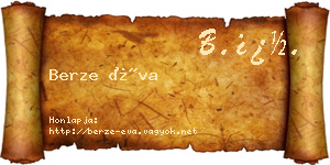 Berze Éva névjegykártya